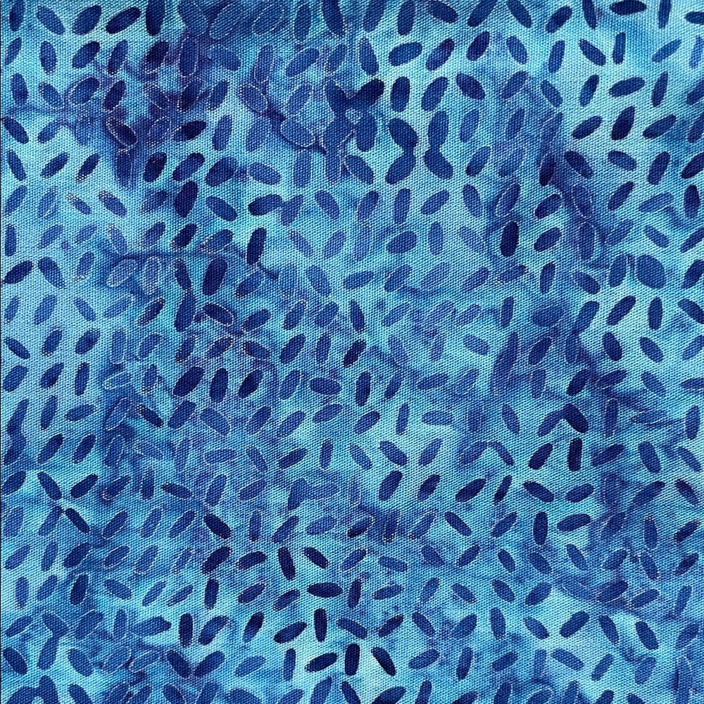 Blue Patterned Cotton Quilting Fabric